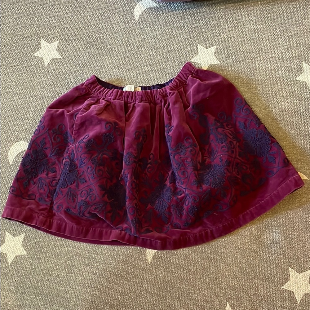 Red Mini Bubble Skirt with High-Low Hem